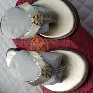 Brand New Tory Burch Gold Benton sandals